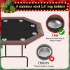 8-Player Poker Table | Octagon Foldable Card Table with Locking Collapsible Legs & 8 Cup Holders | for Texas Holdem, Blackjack Home Games view 2
