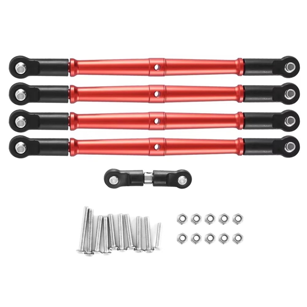 Compatible with Arrma for Karton for Outcast for Notorious 1/8 RC Car Upgrades Parts Tie Rod Pull Rod Servo Rod RC Accessories(Red)
