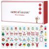 American Mahjong Tile Set(Christmas Theme) with Carrying Bag and Accessories, 160 Acrylic Engraved Mahjong Tiles with Racks with Pushers, Mahjong Tile Set for Family Friends view 1