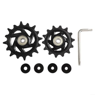 2 Pack 14T And 16T Rear Derailleur Pulley Replacement Guide Wheels With Steel Bearings Fit For SRAM For GX/AXS/For Eagle 12-Speed Mountain Bike Drivetrain, Black