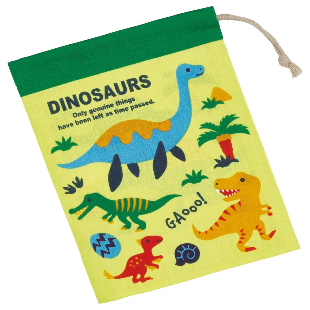 Skater KB63-A Children's Cup Bag, Drawstring Bag, Made in Japan, Dinosaur, 26