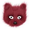 Realistic Fox Mask with Eyes,Half Face Fursuit Fox Mask,Fluffy Therian Cat Wolf Masks for Halloween Birthday Party (Red) view 1