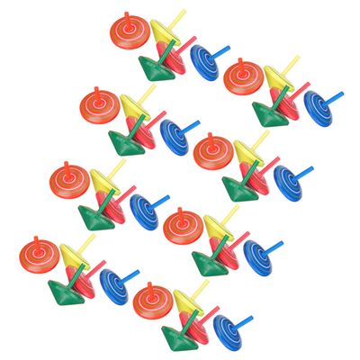 WHAMVOX 40 pcs Wooden Gyro for Rapid Rotation Hand-Eye Coordination Educational Spinning Tops Fun Random Color