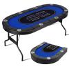Jwevvie Folding Poker Table, 8 Player Portable Design with Collapsible Legs & Cup Holders, 72 Inch Foldable Casino Table for Quick Setup, Texas Holdem & Card Games view 1