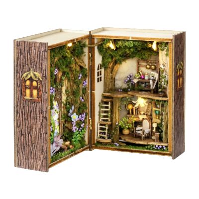 3D Wooden Dollhouses Craft Model Handmade Mini Magic-Cubes, Free Paper-Cut Accessories, Creative Design | DIY Kit for Hobby Makers and Decorative Display