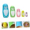 LALADEFIEE 5Pcs Wooden Owl Pattern Russian Nesting Dolls Matryoshka for Bright Animal Stacking Safe Educational Decor view 4