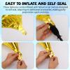 10pcs Gold Blue Cartoon Foil Balloons Kit, Ring Four Pointed Star Five Pointed Star Balloons Gold Ring Cartoon Theme Party Decor for Birthday Carnival Decorations view 3