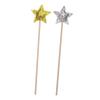 COOLHIYA 2PCS Star Fairy Wand for Birthday Party Dress-up Lightweight Smooth Finish Stick Props for Pretend Play and Halloween Costumes Silver Gold view 1