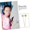 COOLHIYA 2PCS Star Fairy Wand for Birthday Party Dress-up Lightweight Smooth Finish Stick Props for Pretend Play and Halloween Costumes Silver Gold view 2
