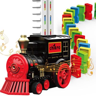 chikro Domino Train Toys Games for Kids - Automated Dominoes-Placing Model Train for Toddlers Age 3-4 Montessori Toys for 3-4 Year Old boy