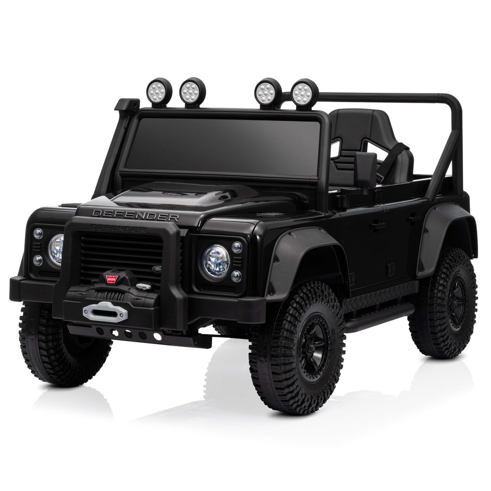 Kidzone Licensed Land Rover Defender 110 SVX 12V Ride On Car for Kids Ages 38, Electric SUV Toy with Parent Remote Control, Bluetooth Music, LED Headlights, Off-Road Wheels, Black