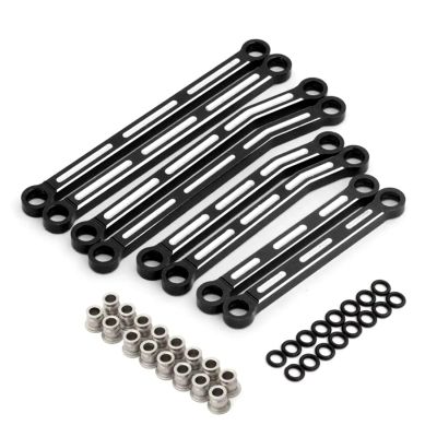 Rc Car Parts For Traxxas For TRX4M For Bronco For Defender 1/18 Metal Alloy Linkage Tie Link Rod Kit RC Crawler Car Model Repairs Parts(Black)
