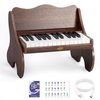 AiJoy Kids Piano Keyboard, 25 Keys Digital Piano for Toddlers Kids, Mini Music Educational Instrument Toy, Wood Gift for Children Girls Boys, Volume Adjustable