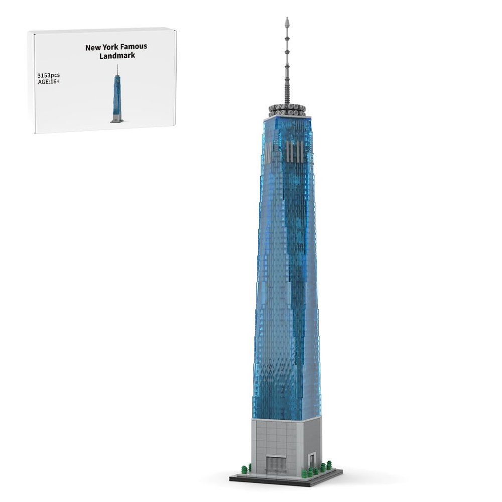 1/800 Scale World Trade Center Skyscraper Building Blocks Set, Collectible Newyork Landmark Street Scene Model DIY Assembly Kit for Blocks Enthusiasts/Architectural Designer (3153PCS)