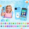 Qvireno Kids Smart Phone Toy, 2.8" Touchscreen Dual Camera Play Phone with 20 Puzzle Games, Educational Toy for Toddlers 3-10, MP3/Story Recorder, Christmas Birthday Gift for Boys Girls (Blue) view 2