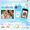 Qvireno Kids Smart Phone Toy, 2.8" Touchscreen Dual Camera Play Phone with 20 Puzzle Games, Educational Toy for Toddlers 3-10, MP3/Story Recorder, Christmas Birthday Gift for Boys Girls (Blue) view 4