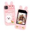 Qvireno Kids Smart Phone Toy, 2.8" Touchscreen Dual Camera Play Phone with 20 Puzzle Games, Educational Toy for Toddlers 3-10, MP3/Story Recorder, Christmas Birthday Gift for Boys Girls (Pink) view 1