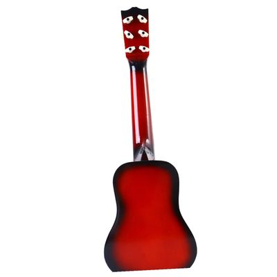 LALADEFIEE Wooden Guitar for Educational Musical Instrument Red Color Smooth Surface Creative Design Gift for Boys
