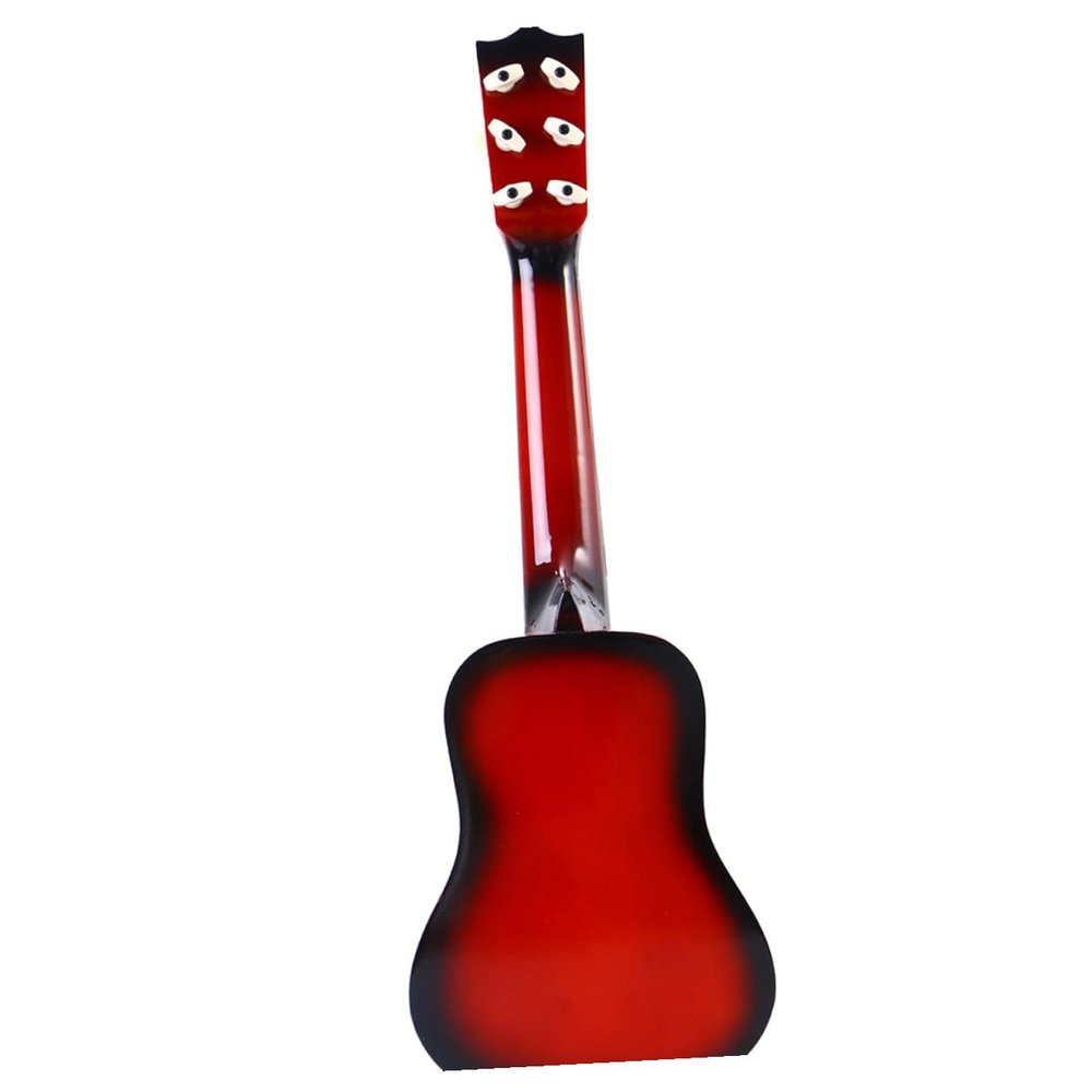 LALADEFIEE Wooden Guitar for Educational Musical Instrument Red Color Smooth Surface Creative Design Gift for Boys