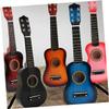 LALADEFIEE Wooden Guitar for Educational Musical Instrument Red Color Smooth Surface Creative Design Gift for Boys view 3