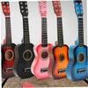 LALADEFIEE Wooden Guitar for Educational Musical Instrument Red Color Smooth Surface Creative Design Gift for Boys view 4