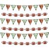 3pcs Football Banner & 3pcs Triangle Flags, Rugby Garland Banners and Triangle Flags Sports Themed Hanging Decorations Supplies for Indoor Outdoor Decor view 1