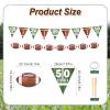 3pcs Football Banner & 3pcs Triangle Flags, Rugby Garland Banners and Triangle Flags Sports Themed Hanging Decorations Supplies for Indoor Outdoor Decor view 2