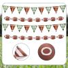 3pcs Football Banner & 3pcs Triangle Flags, Rugby Garland Banners and Triangle Flags Sports Themed Hanging Decorations Supplies for Indoor Outdoor Decor view 4