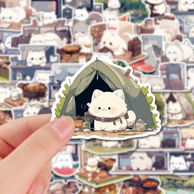 162 Adorable Cartoon Cat Daily Life Stickers with Free Storage Box