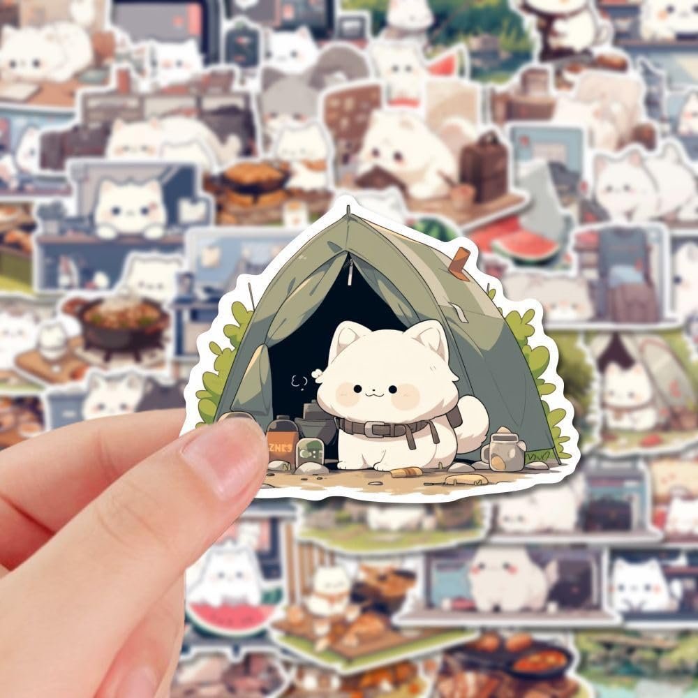 162 Adorable Cartoon Cat Daily Life Stickers with Free Storage Box