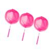 COOLHIYA 3pcs Telescopic Nets Extendable Stainless Steel Fishing Nets with -Slip Rubber Handle for Outdoor Catching Butterfly Small Fish Pink view 1