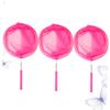 COOLHIYA 3pcs Telescopic Nets Extendable Stainless Steel Fishing Nets with -Slip Rubber Handle for Outdoor Catching Butterfly Small Fish Pink view 3