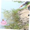 COOLHIYA 3pcs Telescopic Nets Extendable Stainless Steel Fishing Nets with -Slip Rubber Handle for Outdoor Catching Butterfly Small Fish Pink view 4