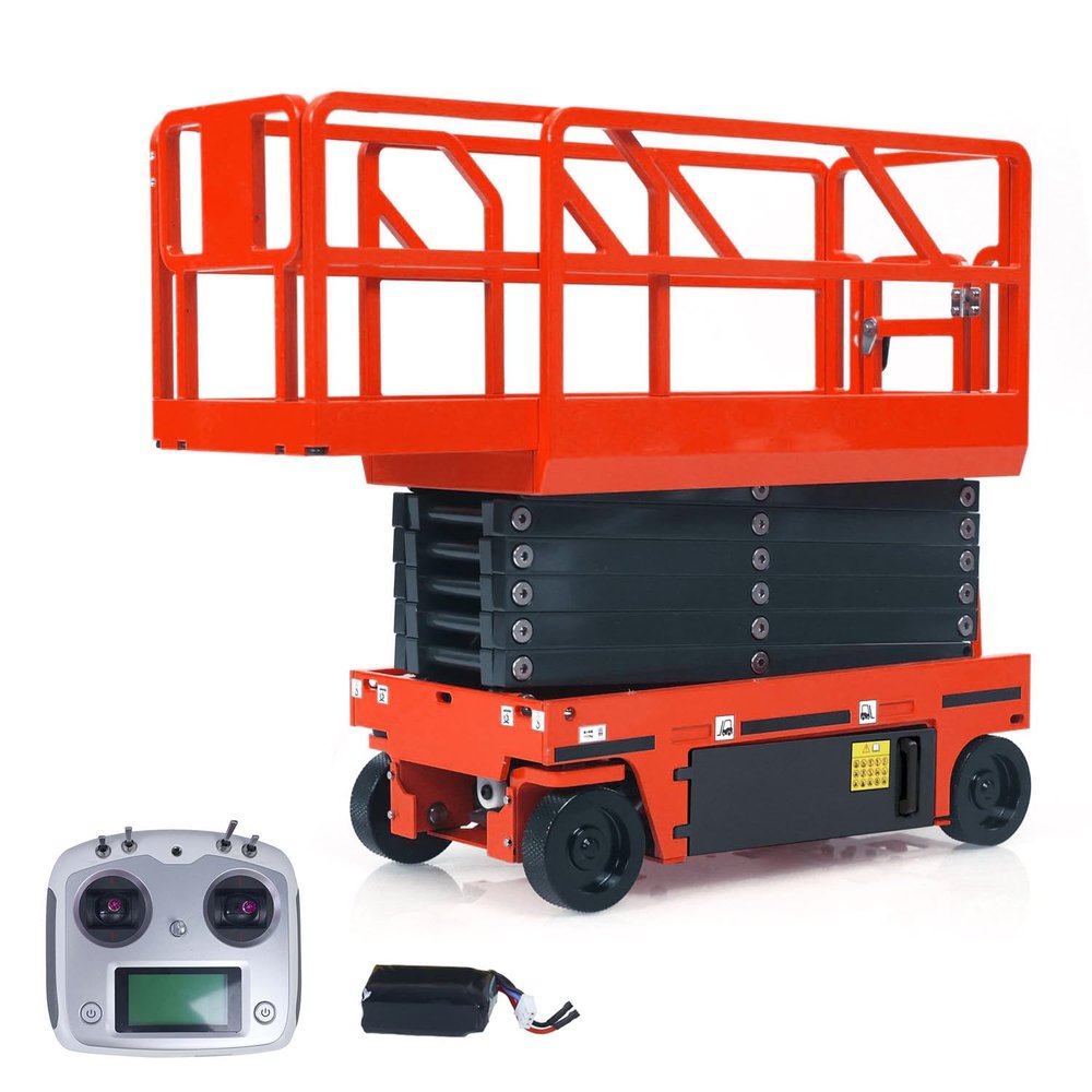 TOUCAN RC HOBBY 1/14 RC Hydraulic Scissor Aerial Work Platform 2.5Mpa Pressure 9G Servo Magnetic Side Door Locks Rotating Light