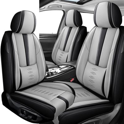 VIUDMEK Front Set Leather Seat Covers for VW GTI 2003-2014,Waterproof Full Wrapping Edge Car Seat Covers,Ergonomic Lumbar Support Car Seat Cover,Auto Interior(Black Gray,2PCS)