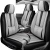 VIUDMEK Front Set Leather Seat Covers for VW GTI 2003-2014,Waterproof Full Wrapping Edge Car Seat Covers,Ergonomic Lumbar Support Car Seat Cover,Auto Interior(Black Gray,2PCS) view 1