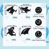 12Pcs Shark Cupcake Toppers  Black Glitter Shark Fin Cupcake Picks for Ocean Animal Theme Birthday Party Baby Shower Cupcake Decoration Supplies view 4