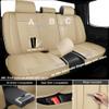 VIUDMEK Full Set Leather Seat Covers for VW Jetta SportWagen 2009-2014,Waterproof Full Wrapping Edge Car Seat Covers,Ergonomic Lumbar Support Car Seat Cover,Auto Interior(Beige,5PCS) view 2