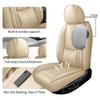 VIUDMEK Full Set Leather Seat Covers for VW Jetta SportWagen 2009-2014,Waterproof Full Wrapping Edge Car Seat Covers,Ergonomic Lumbar Support Car Seat Cover,Auto Interior(Beige,5PCS) view 3