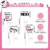 12 Pcs Cow Theme Cupcake Toppers Glitter Farm Animal Moo Cupcake Picks for Baby Shower Gender Reveal Kids Birthday Party Cake Decorations view 4