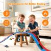 15 Ft Flexible Race Track for Kids 3+, Certified Safe Flex Race Car Ramp with Two 1/64 Diecast Cars  Starter Set, Portable Roll-Up Racetrack with Strong Suction Cups, Great Gift for Boys Girls view 2