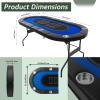EVGTTI Foldable Poker Table 8 Player, 72 Inch with Padded Rails & Cup Holders, Portable Casino Table for Texas Holdem, Blackjack, and Home Game Rooms view 2