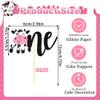 12Pcs Cow One Cupcake Toppers - Black Glitter Farm Animals First Birthday Cupcake Decorations for Cow Theme 1st Birthday Baby Shower Party Cake Decor view 4