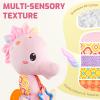 Sumobaby Infant Baby Musical Stuffed Animal Activity Soft Toys with Multi-Sensory Crinkle, Rattle and Textures, for Tummy Time Newborn 0-3-6-12 Months Girls,Seahorses - Pink with Baby Mirror view 2