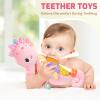 Sumobaby Infant Baby Musical Stuffed Animal Activity Soft Toys with Multi-Sensory Crinkle, Rattle and Textures, for Tummy Time Newborn 0-3-6-12 Months Girls,Seahorses - Pink with Baby Mirror view 4