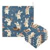 GuoChe Party Bunny 5 Pack Muslin Washcloths for Unisex 100% Cotton for Kids Girls and Boys view 3