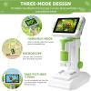 1600X Digital Microscope for Kids, 4" IPS Screen Handheld & Desktop 3-in-1 Microscope with 32GB Memory Card, 6 Adjustable LEDs, Educational STEM Science Toy for Ages 8-12 view 4