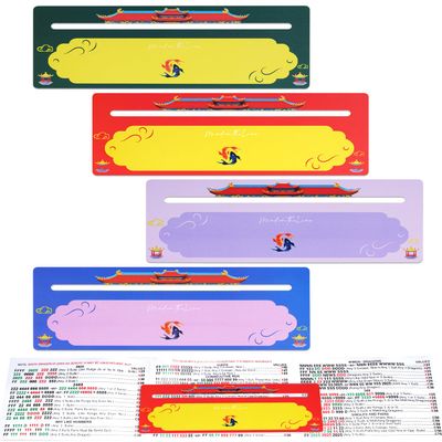 Adkoat 4PCS Chinoiserie Mahjong Line Finder - Mah Jongg Card Guided Reading Ruler Tracker Tool for Beginner Seniors - ADHD Dyslexia Overlays Aid Maker Reader - Mah Jongg Accessories and Gifts