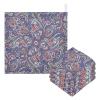 GuoChe Blue and Red Paisley Pattern 3-Pack Cotton Washcloths for Kids, Towels for Boy, Girl, Absorbent Face Cloths view 3
