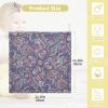 GuoChe Blue and Red Paisley Pattern 3-Pack Cotton Washcloths for Kids, Towels for Boy, Girl, Absorbent Face Cloths view 4